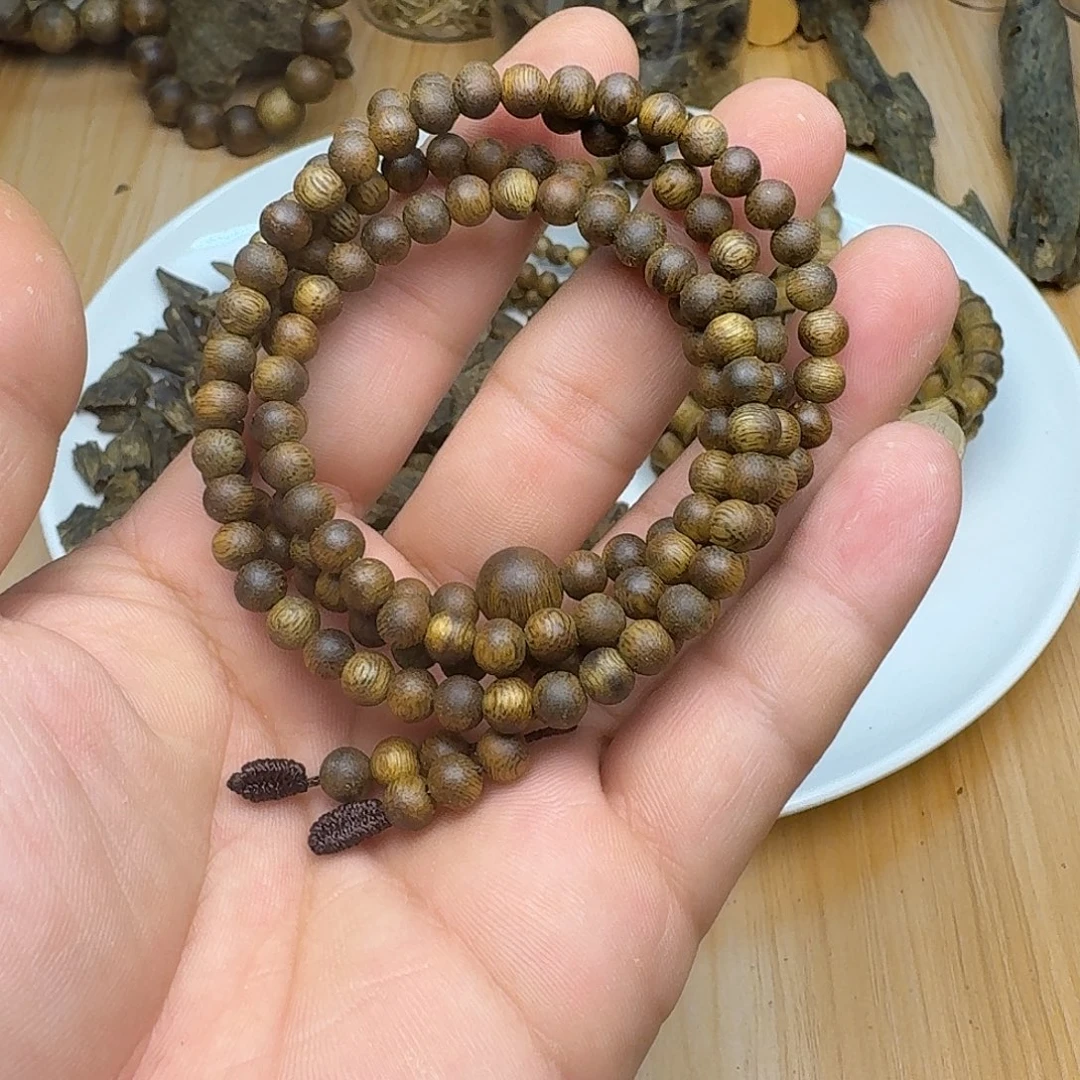 沉香碎屑沉香多圈圆珠05-10克