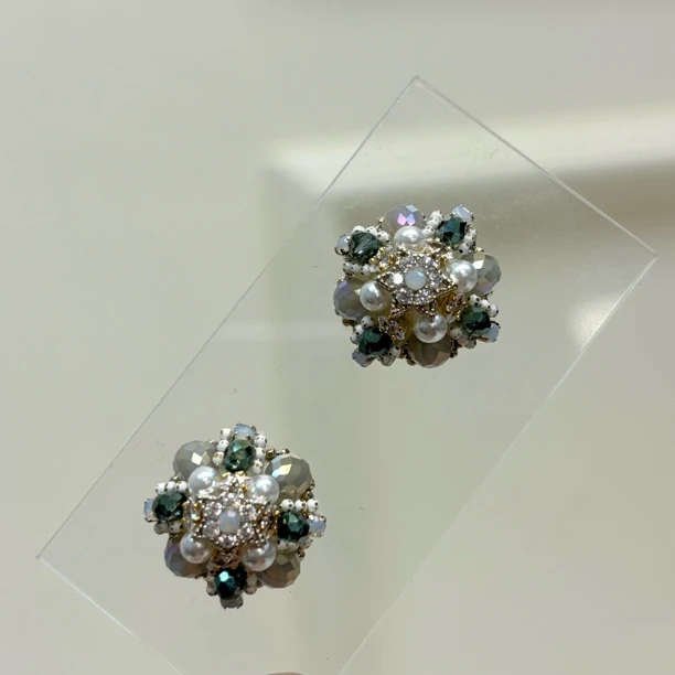 铜合金耳饰 银针 56930 好啊商店 复古圆形耳钉