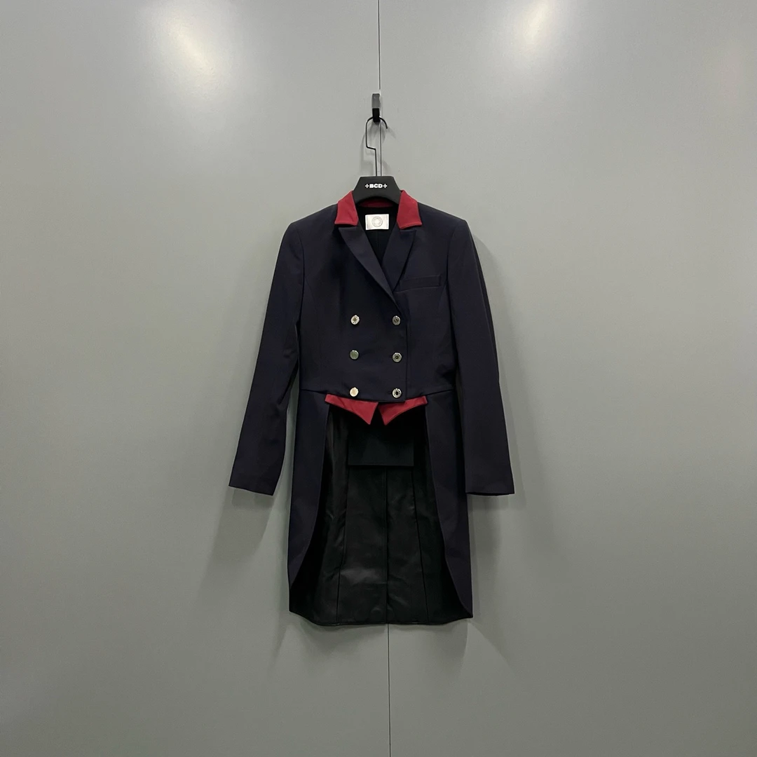 95新 Hermes/爱马仕 zt6 黑色西装礼服 38码/610554