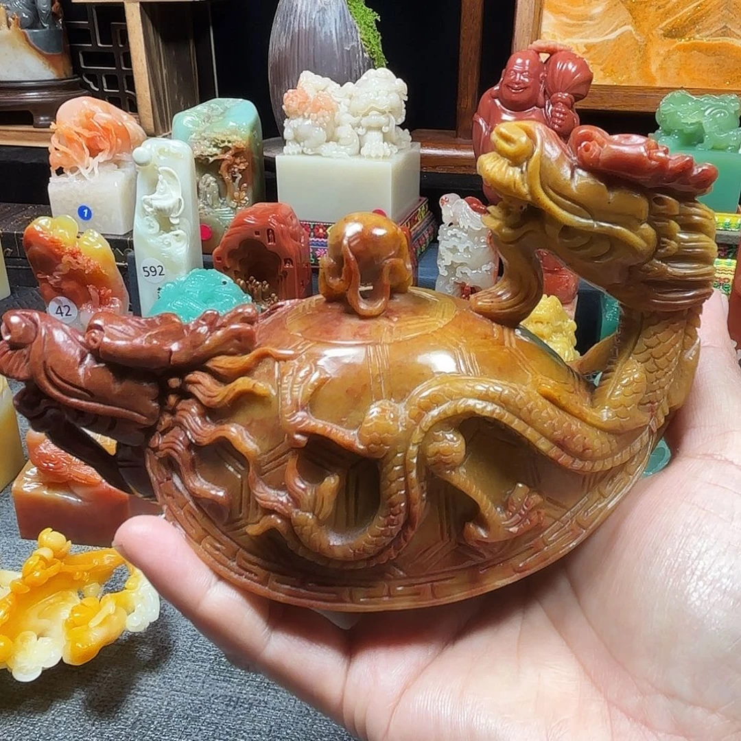 印石寿山石龙腾四海8