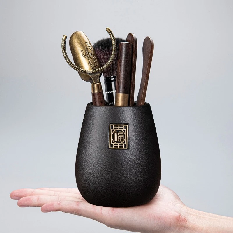 茶具配件茶道六君子套装泡茶用品工具大全实木茶刀茶针茶夹茶刷勺