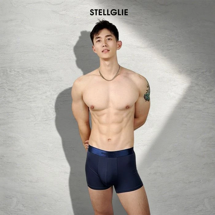 stellglie莫代尔中腰商务平角内裤休闲透气男全包臀柔软青年内裤