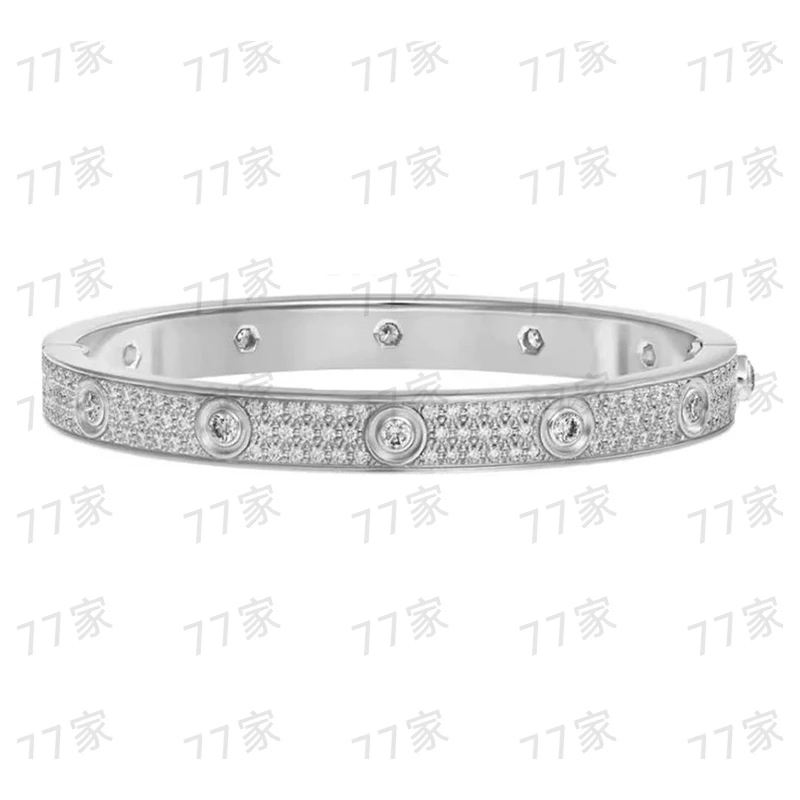 合金手镯 V金宽版满天星重工版手镯