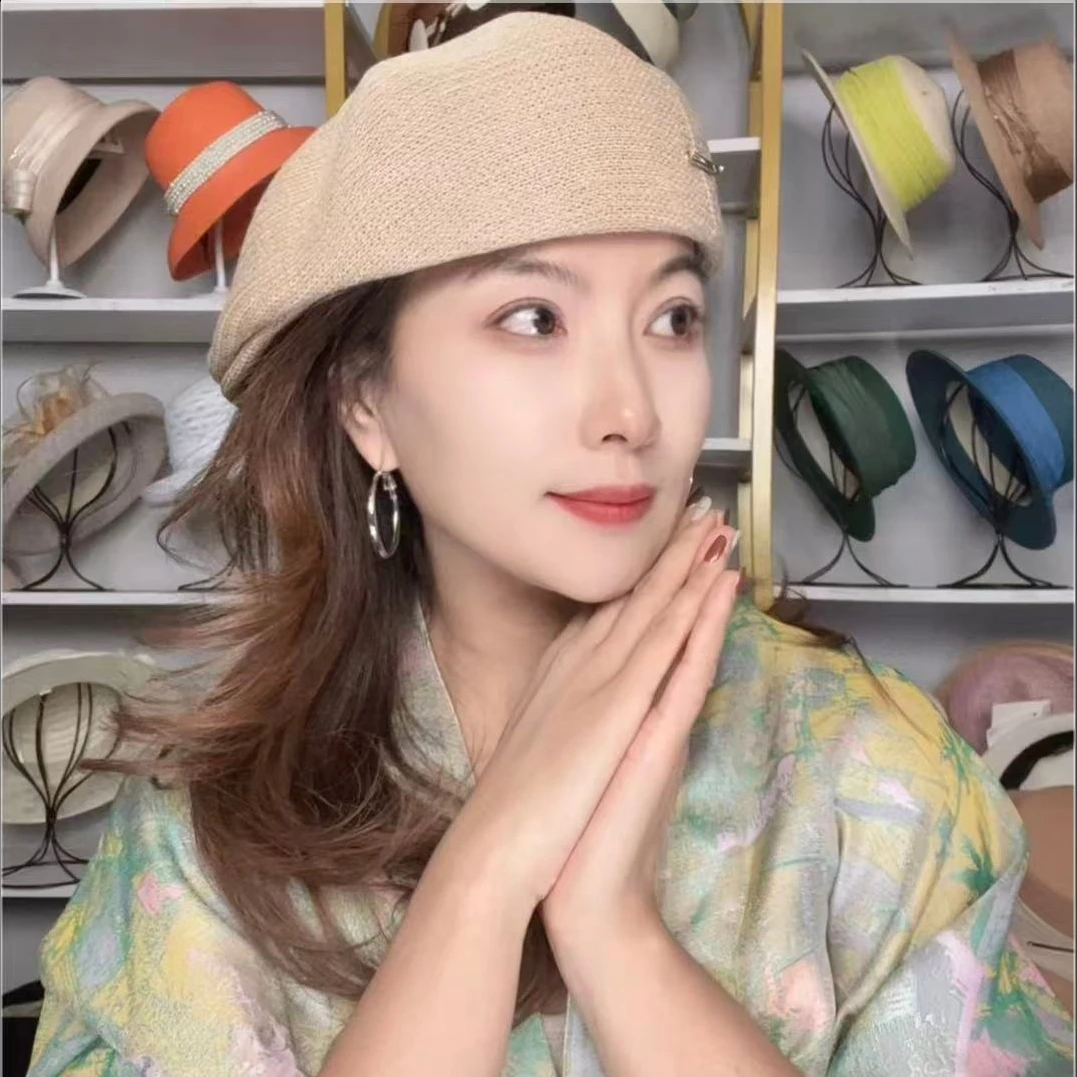 春夏网眼薄款前进帽高品质气质显脸小赫本风鸭舌帽贝雷帽