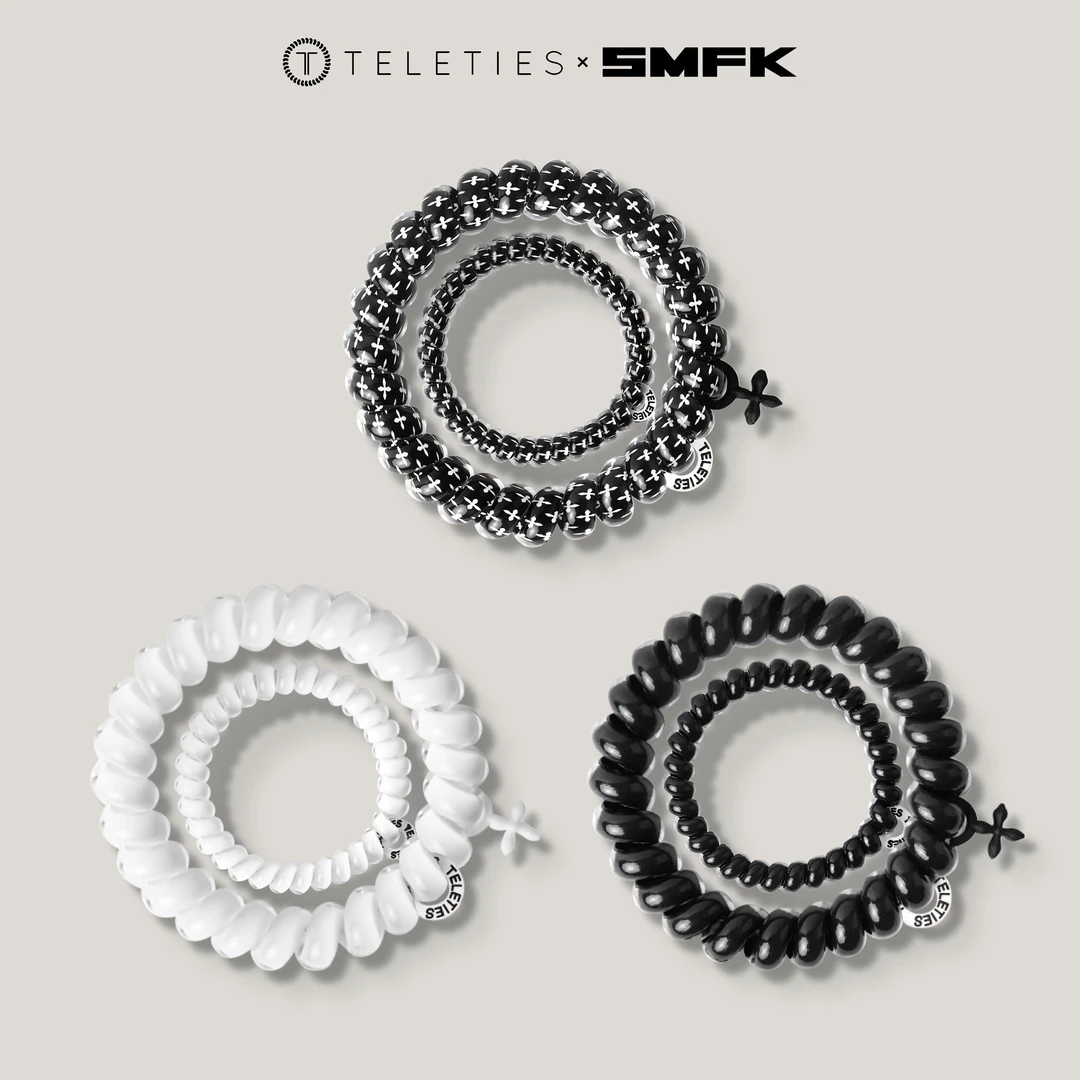 TELETIES× SMFK联名美国时尚电话线发圈扎马尾头绳皮筋高级感发饰