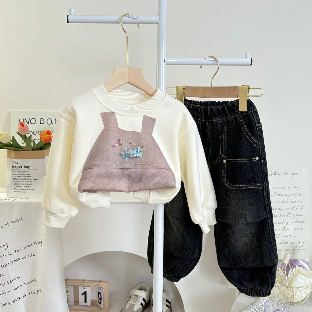 【NO退NO换】春可爱加绒卫衣女宝宝中小童圆领休闲长袖秋装女童上衣