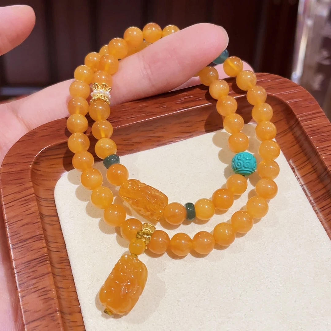 未镶嵌蜜蜡手链手串
