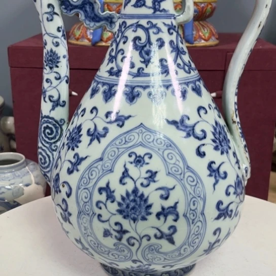 青花执壶桂*斋青花执壶，非常漂亮，完整