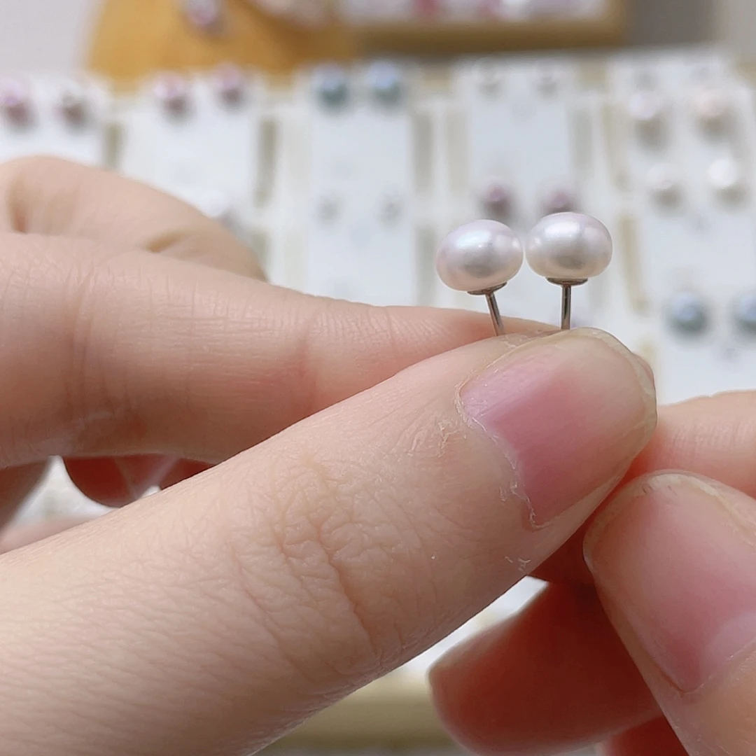 一***缘耳饰银S925镶嵌淡水珍珠