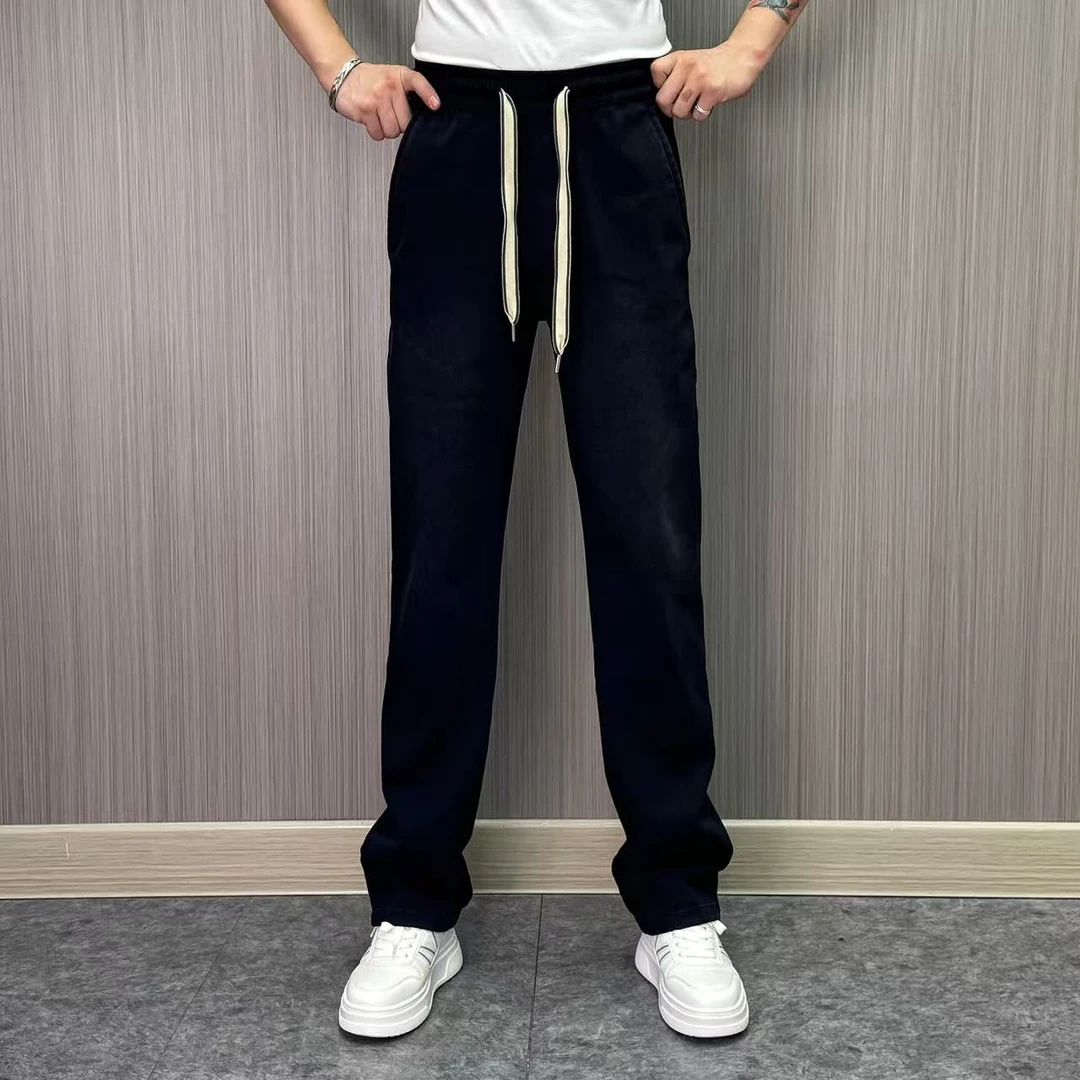 【66122】秋冬新款 时尚休闲 简约百搭 高端轻奢 抽绳牛仔裤