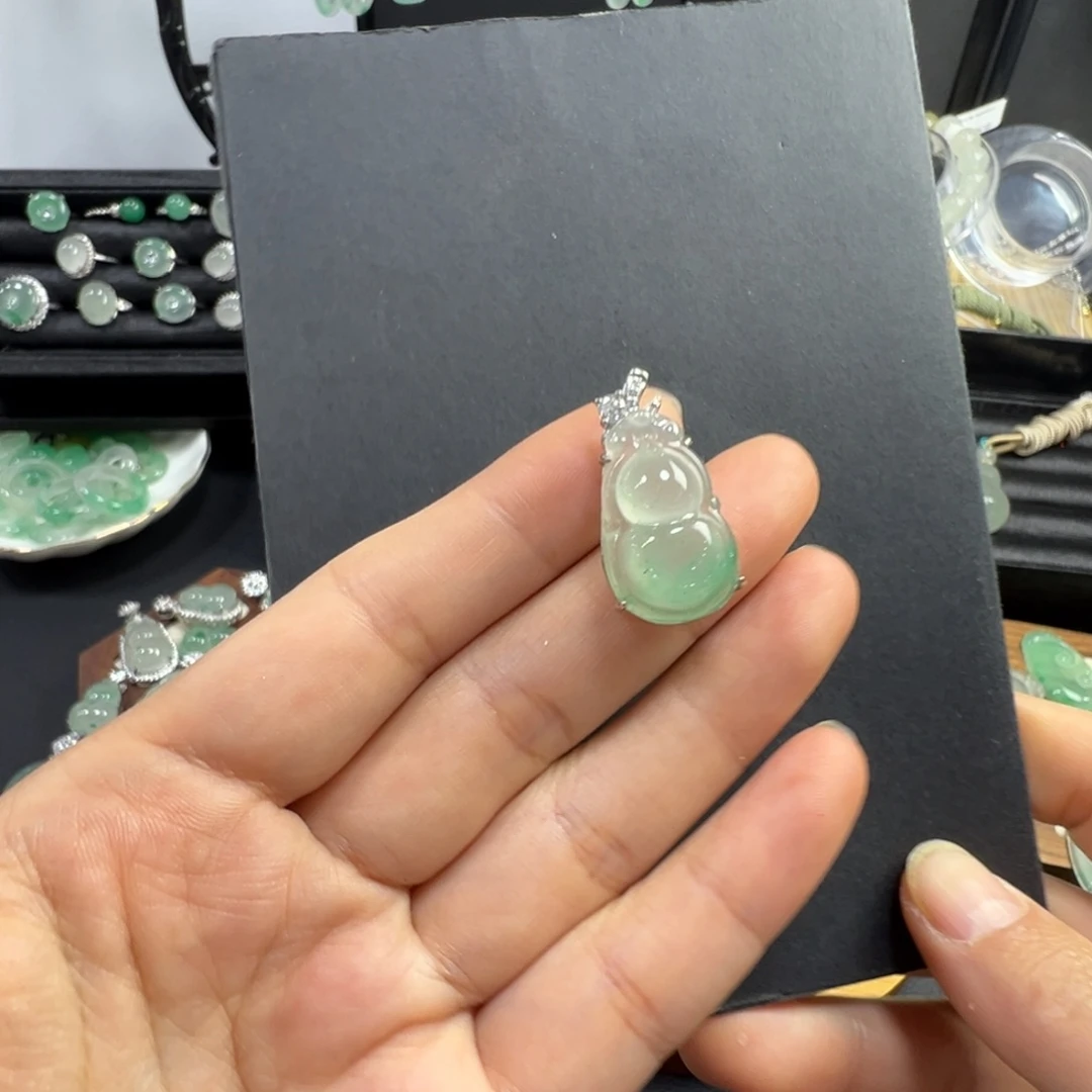 石英质玉银S925镶嵌颈饰