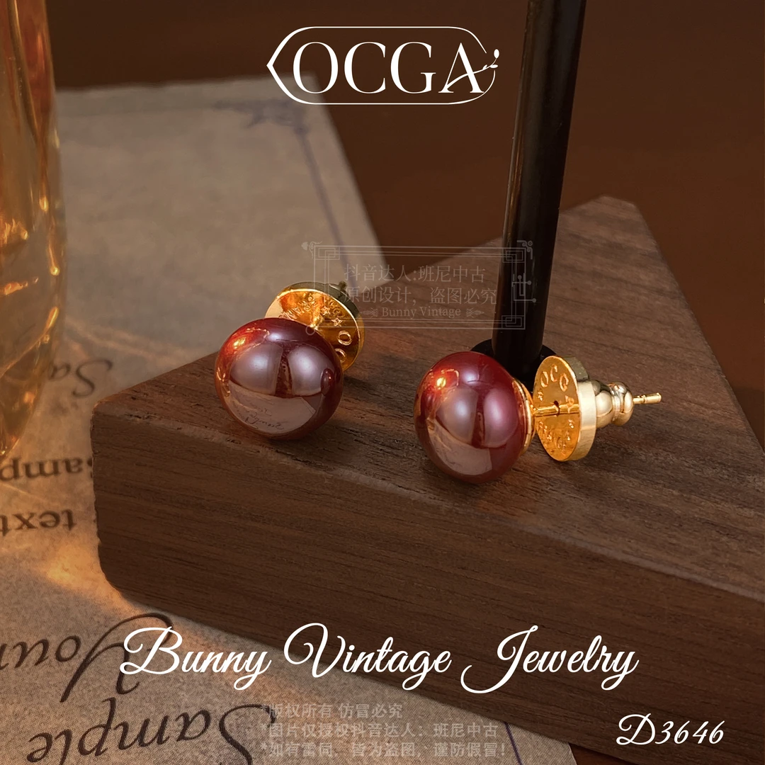 镀K金D3646 法★【红酒晚宴】冬OCGA 欧斯伽斯 限定 耳钉