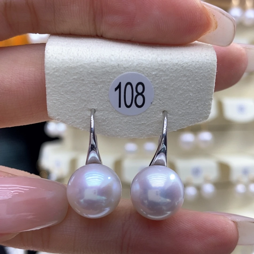 淡水珍珠耳饰银S925镶嵌
