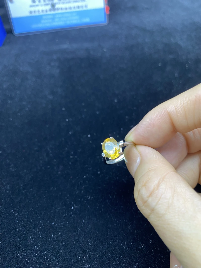 s925银8*10天然黄水晶