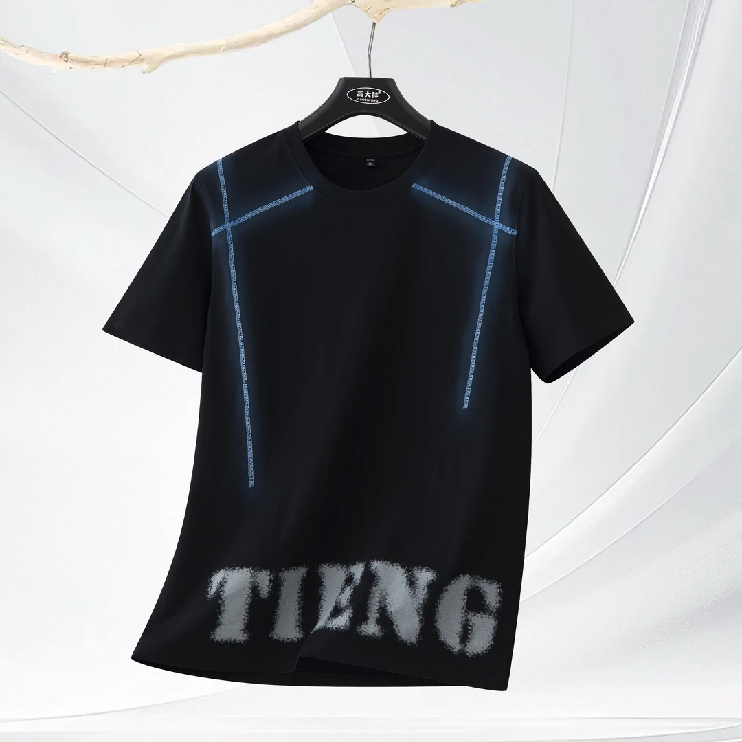 高大胖大码男装夏季新款纯棉圆领时尚潮流宽松T恤加大加肥短袖