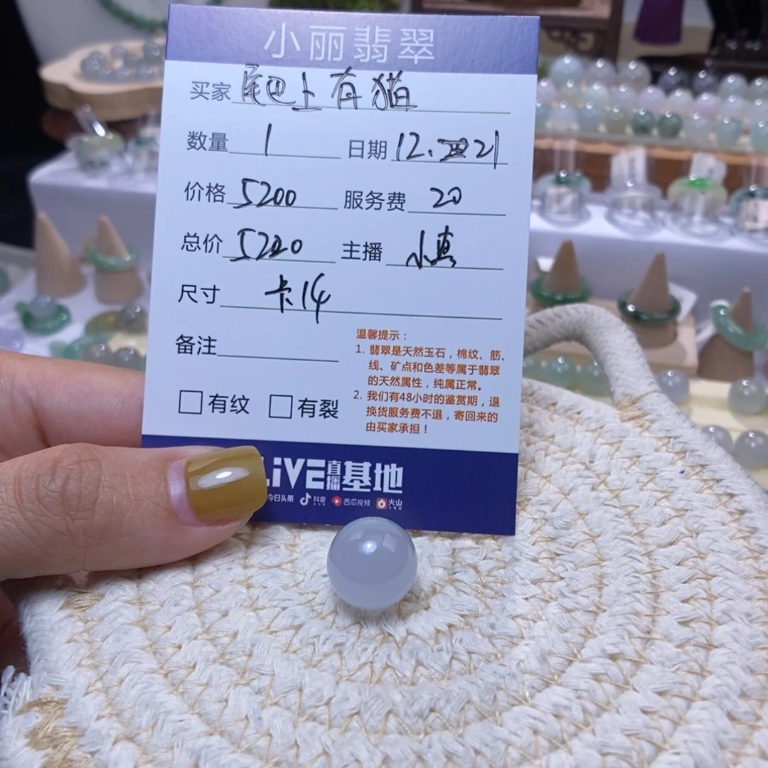 翡翠未镶嵌颈饰14白冰