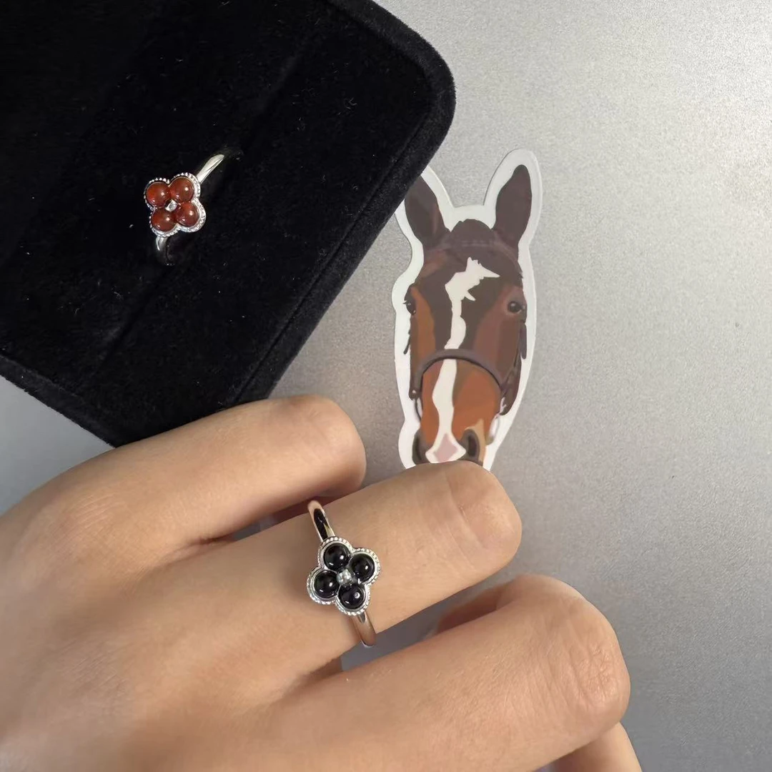 925银银制品 复古精致手工开口戒指镶嵌