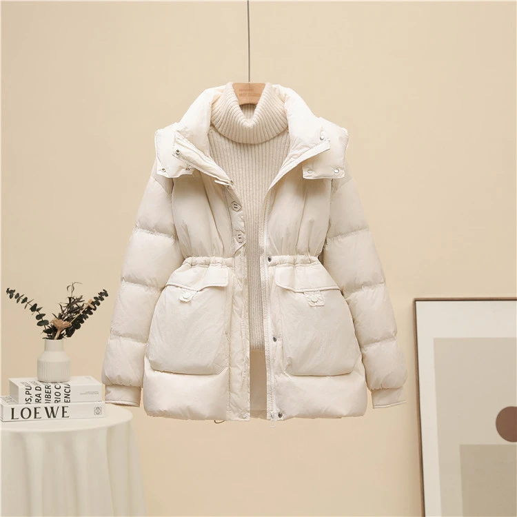 2024秋冬羽绒服女中长款韩版时尚收腰显瘦加厚羽绒服