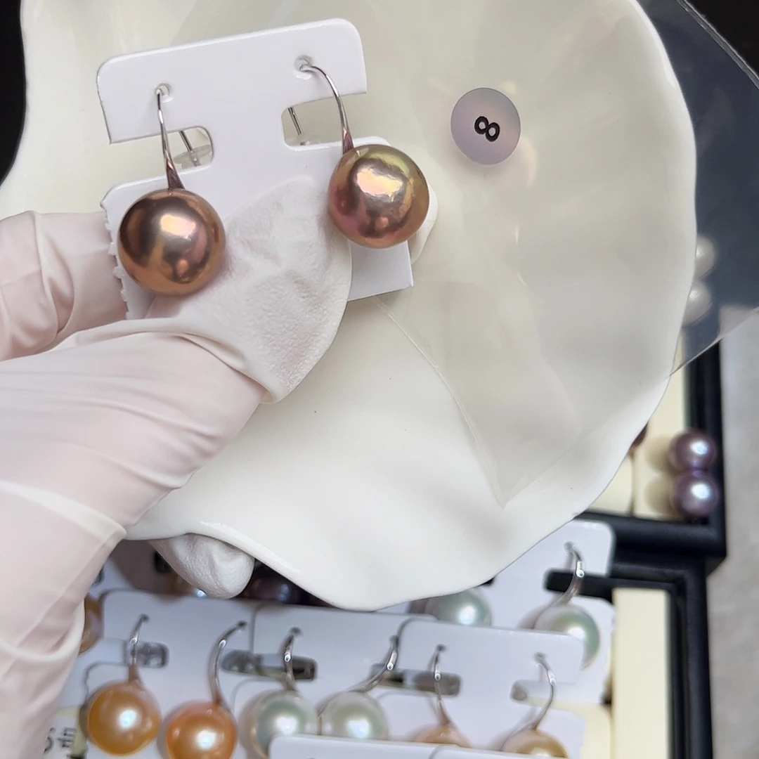 淡水珍珠耳饰银S925镶嵌