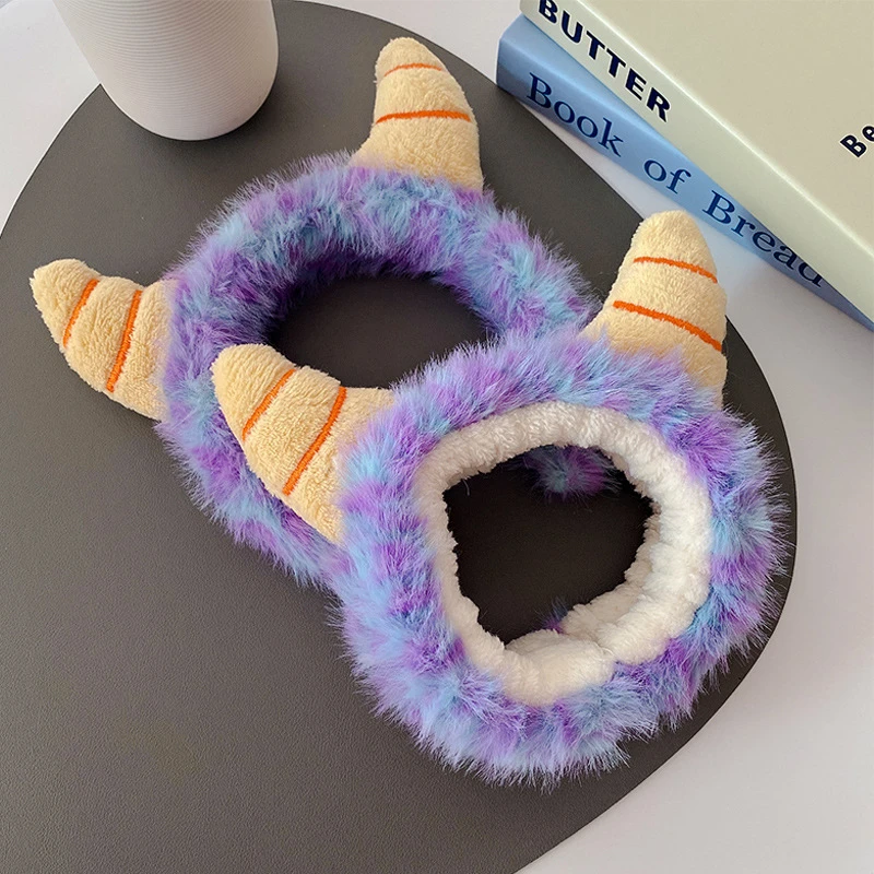 卡通拼色小怪兽束发带女可爱搞怪洗脸吸水敷面膜压发防滑发箍发饰