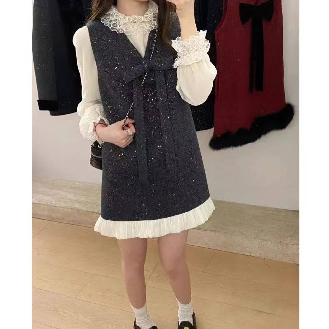 YY大码(新年礼物)高级感设计时尚百搭气质女神两件套秋冬套装