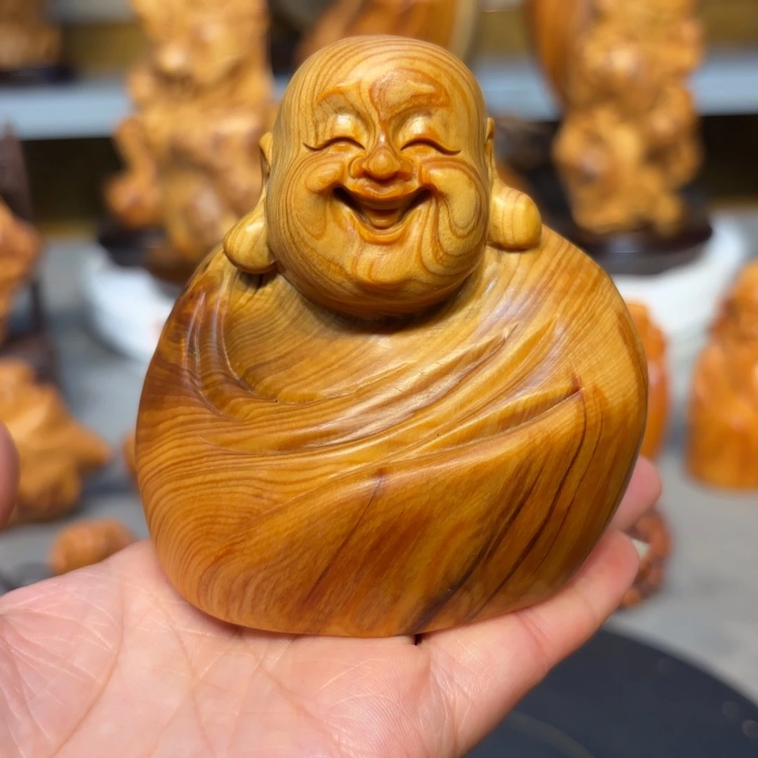 木太行崖柏弥勒佛