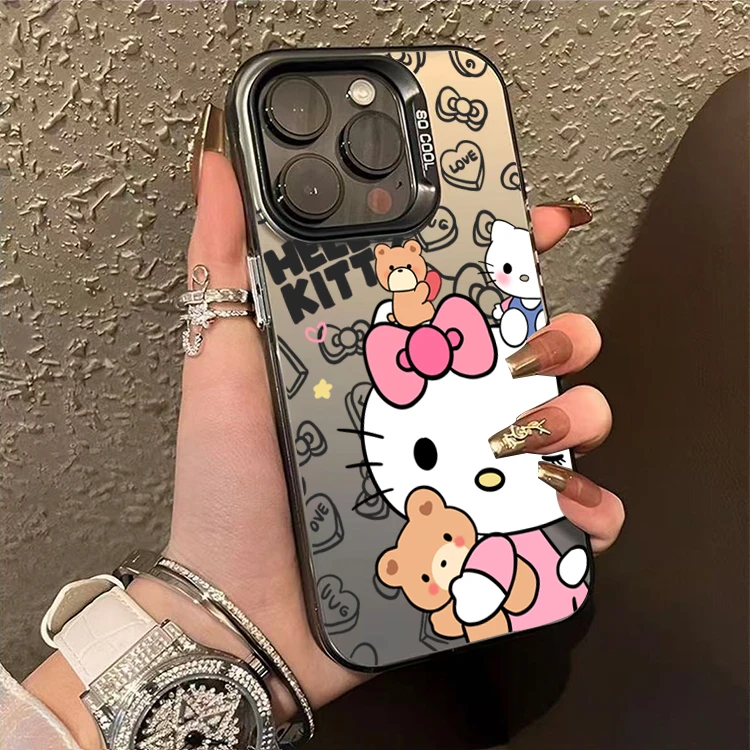 彩银抱熊kt适用苹果16ProMax手机壳15Pro苹果iPhone17女14防摔13P