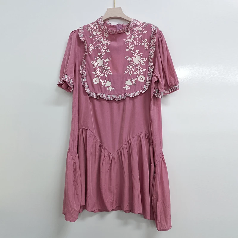 0216-裙长80左右柔软拼接织花中裙