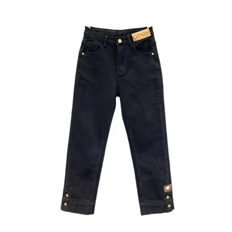 『 牛仔裤Y』气质显瘦时尚百搭遮肉直筒修身牛仔裤39193