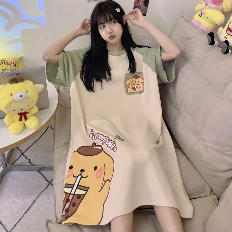 a34❤️「琳琳屋」80-160可穿浪漫性感蕾丝轻奢修身睡衣裙家居服