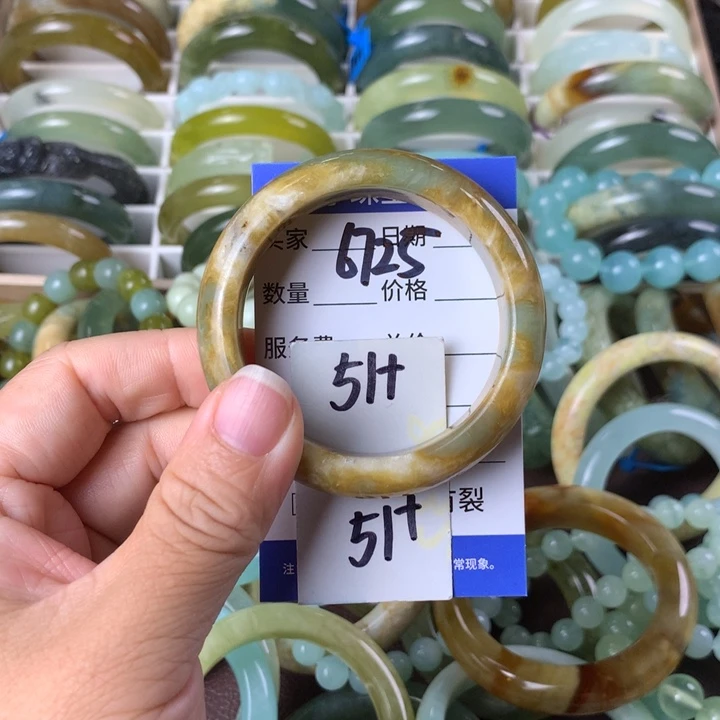未镶嵌蛇纹石玉手镯6725