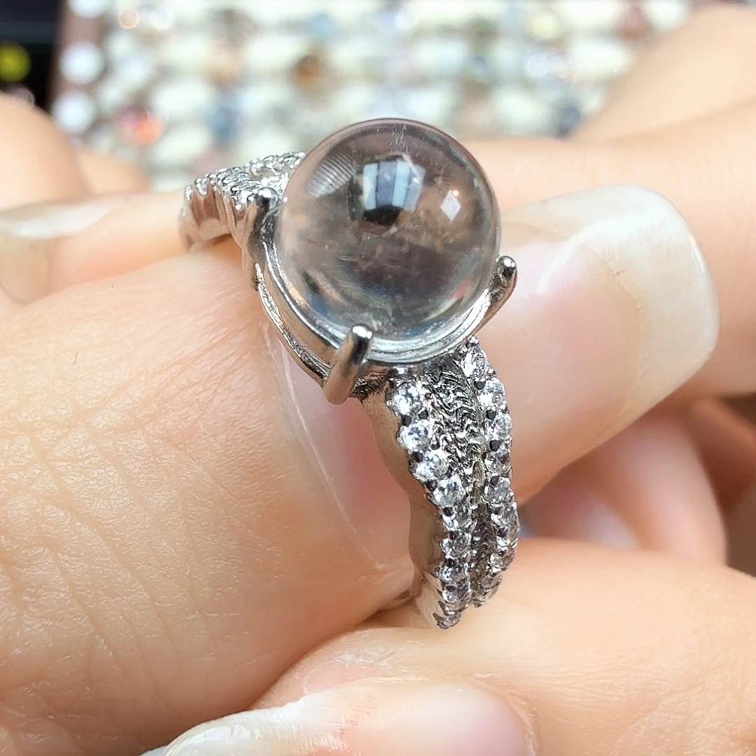 戒指水晶银S925镶嵌