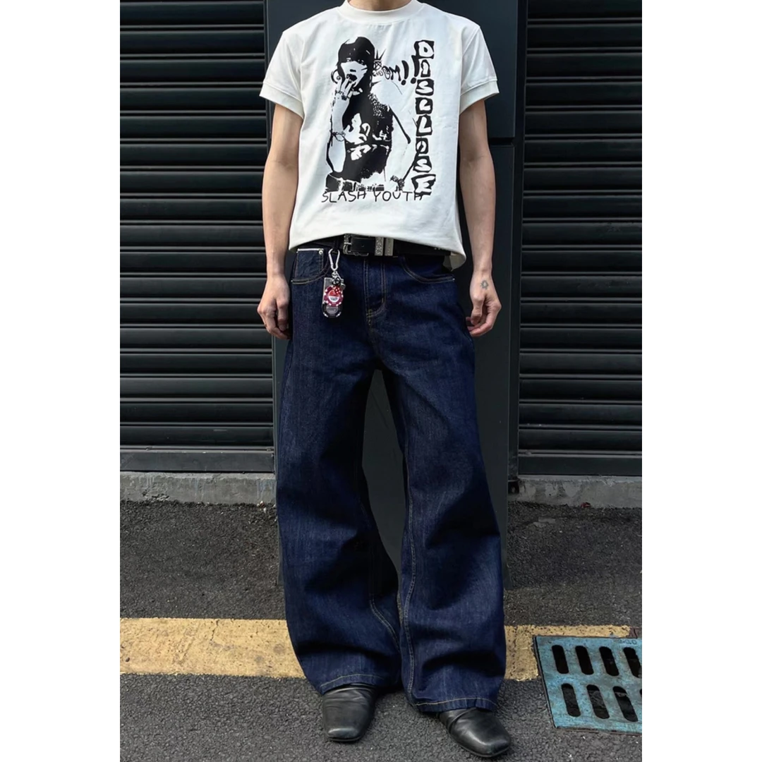 C16#某饱三位数！人手一条！丹宁原牛直筒微阔腿cleanfit牛仔裤