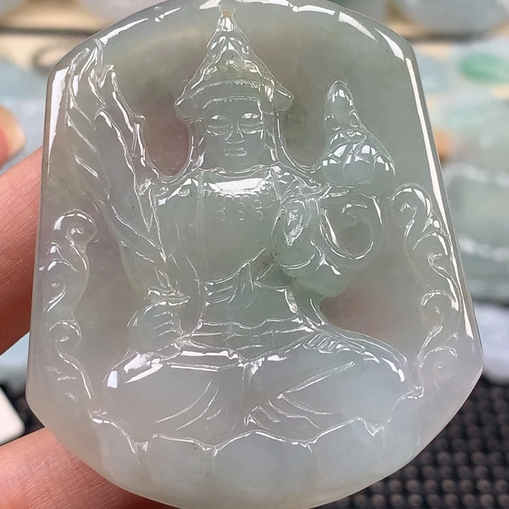 颈饰未镶嵌翡翠虚空藏菩萨吊坠