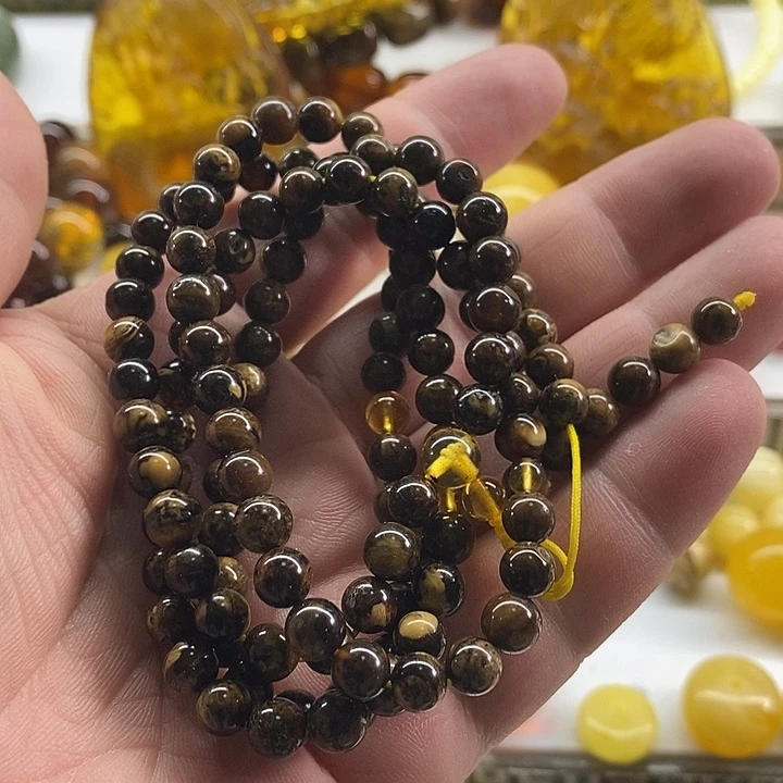 琥珀手串未镶嵌项链