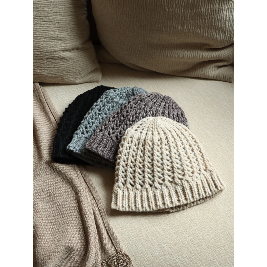 YCS 日系复古文艺镂空显脸小针织帽MM280MZ