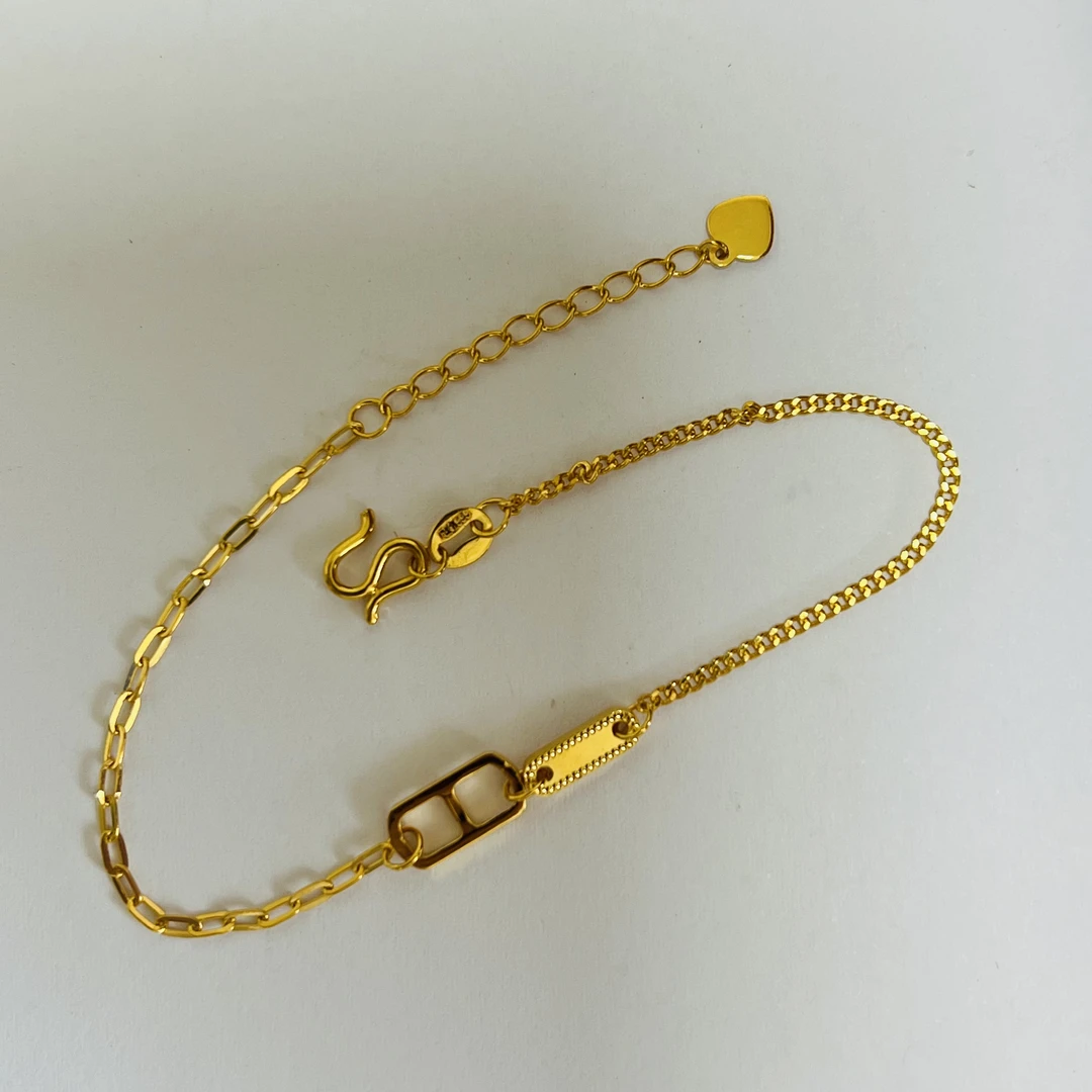 足金999猪鼻子手链时尚仙女