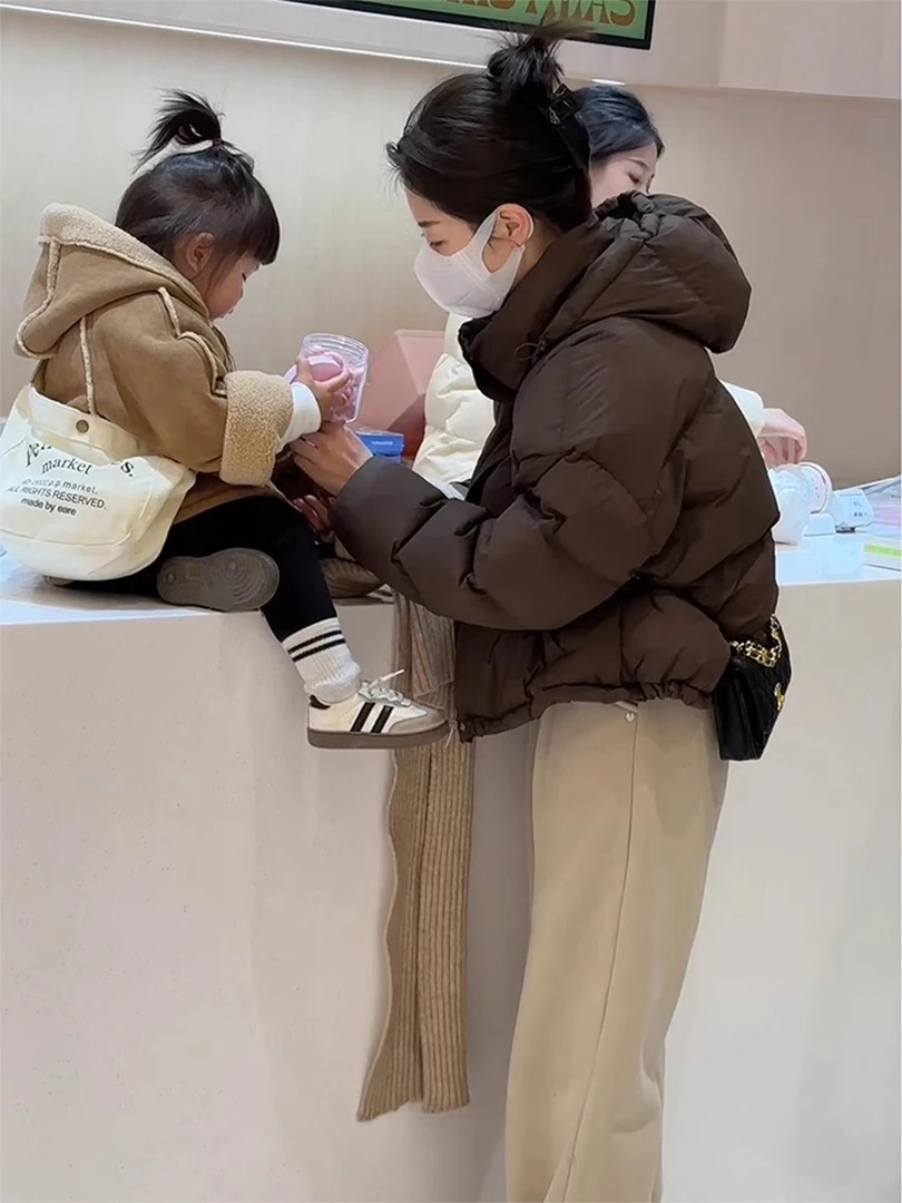 短款小个子连帽羽绒服女冬季新款2025年爆款加厚超好看面包服外套