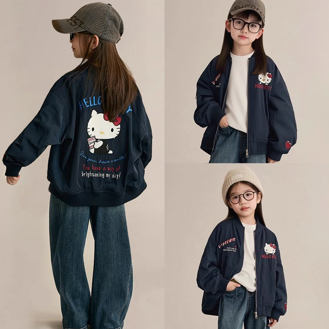 女童春秋款外套2025新款洋气中大童卡通潮流棒球服小女孩时髦秋装