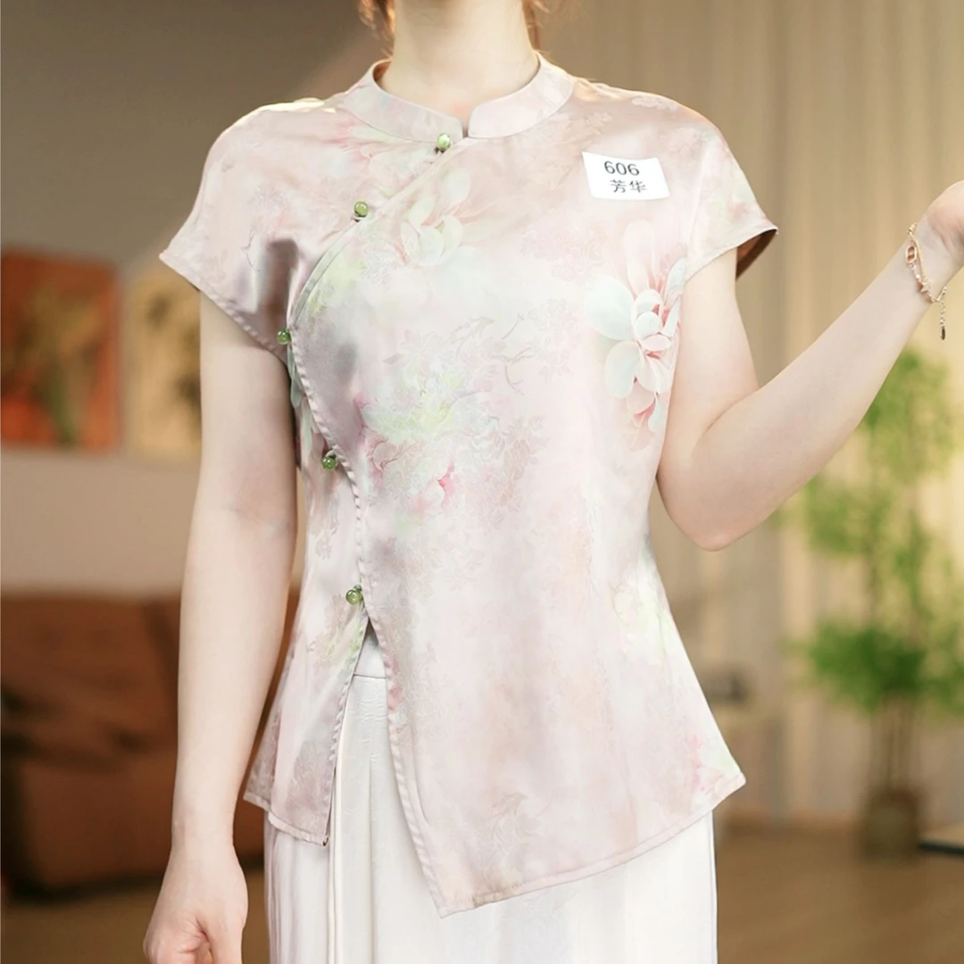 【A606-芳华】改良版新中式国风女款复古修身开衫飞袖上衣-冰冰