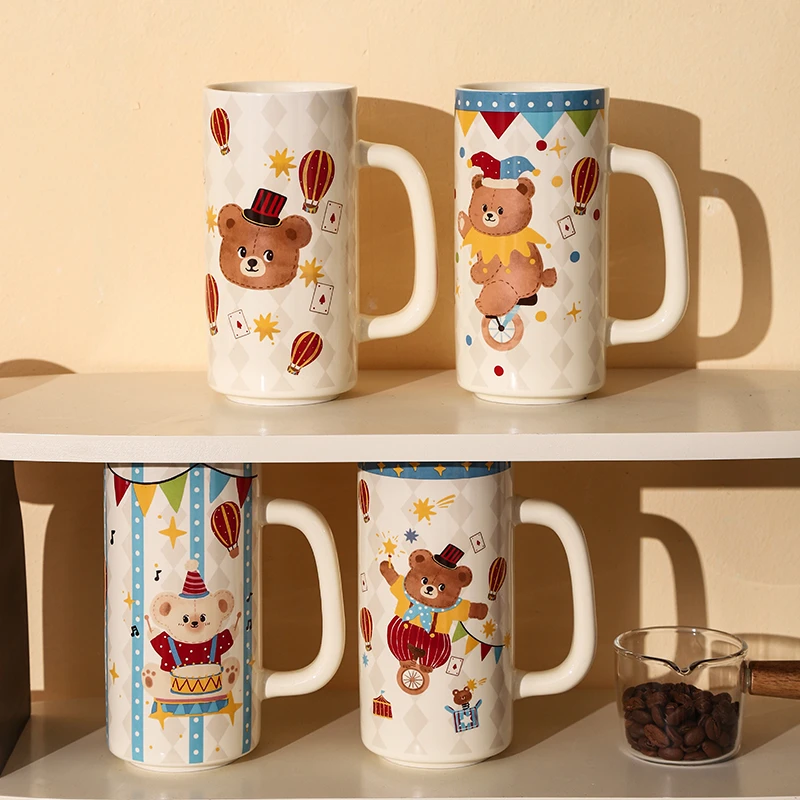 【AMK】直筒杯 新款高温陶瓷手柄款大容量可爱网红创意马克杯杯子a