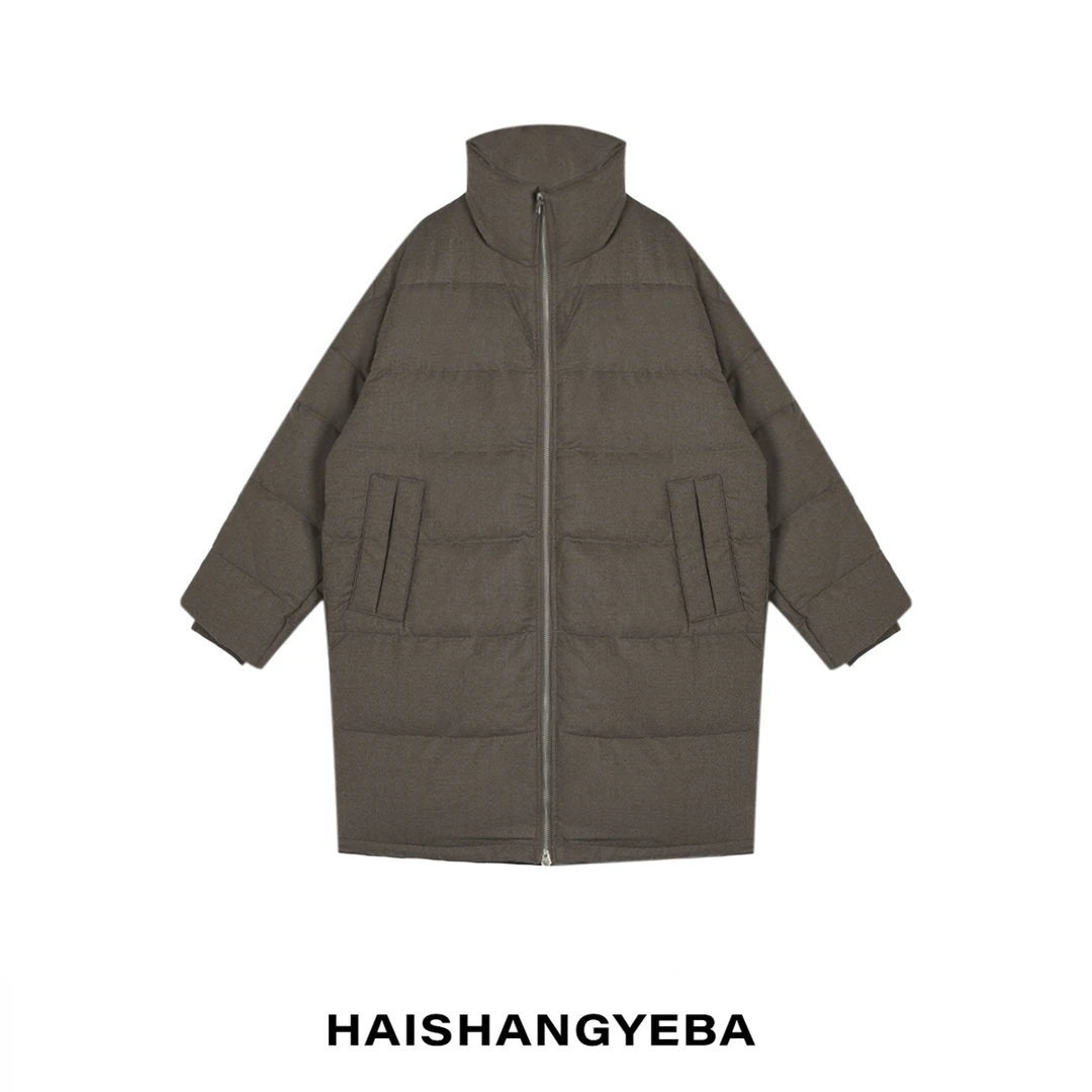 【海上叶爸】新款2024冬百搭90白鹅绒宽松厚款立领拉链保暖羽绒服