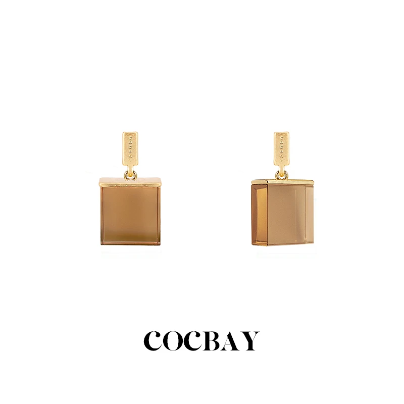 锌合金树脂耳饰 COCBAY-小众设计高级感树脂耳钉