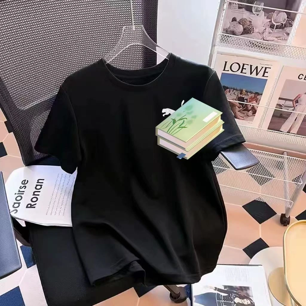 【豹T恤】时尚圆领新款大码正肩T恤oversize宽松半袖显瘦上衣