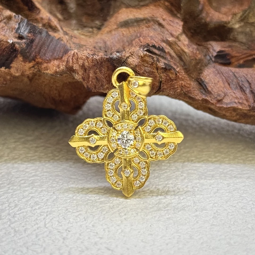 1300/g有金珠宝高定版足金999 黄金镶嵌点钻金刚杵