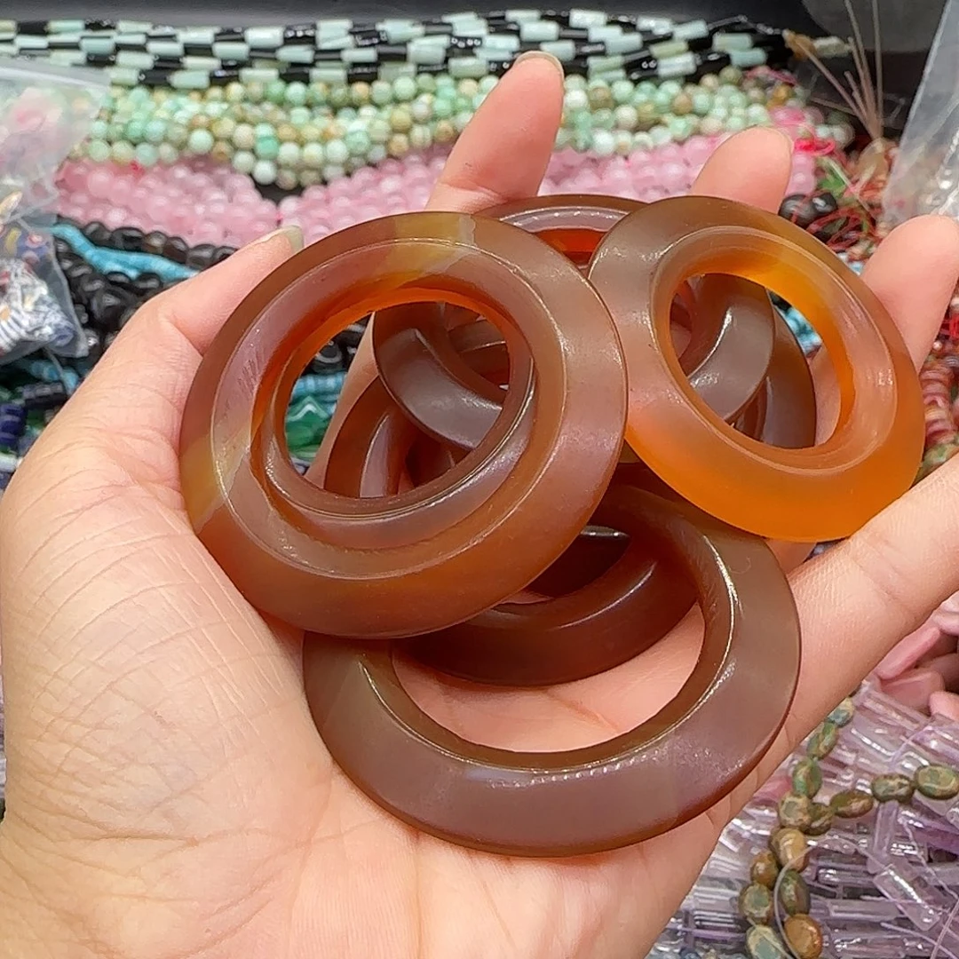 合金玛瑙/玉髓珠宝半成品玛瑙环一个混发不挑