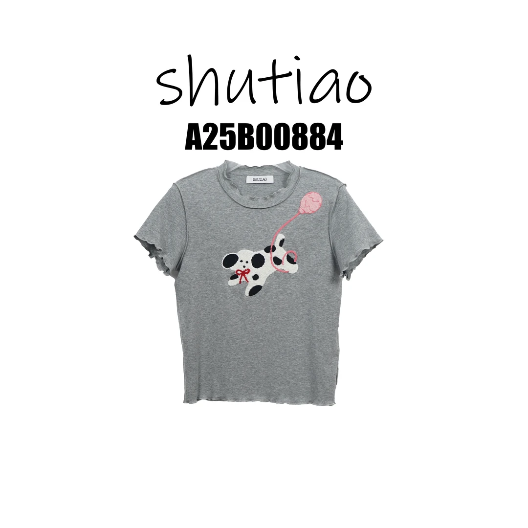 【SHUTIAO】2025夏季：新款小众设计款T恤A25B00884