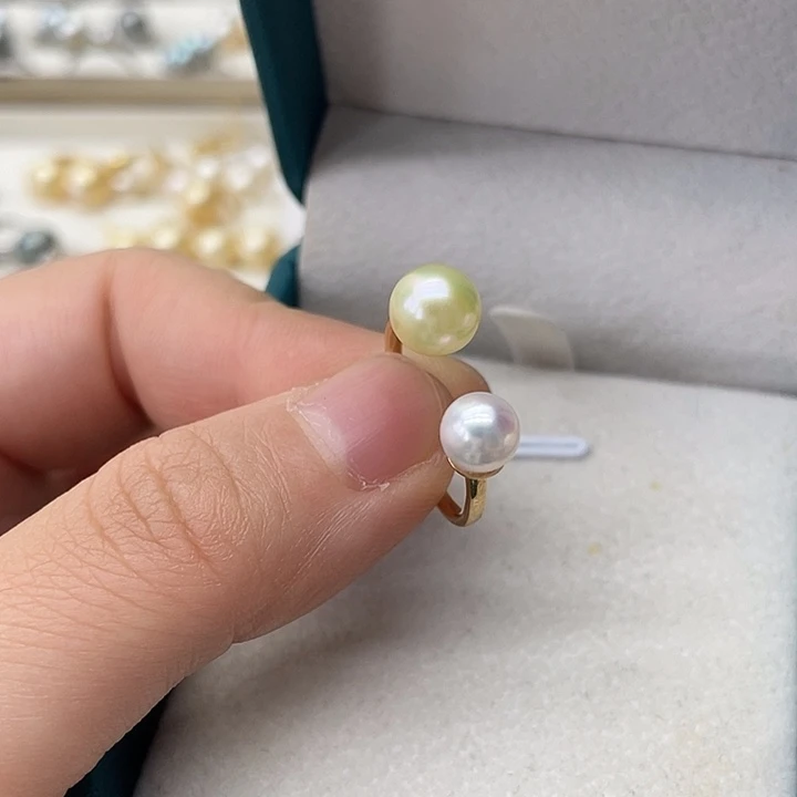 海水珍珠戒指银S925镶嵌