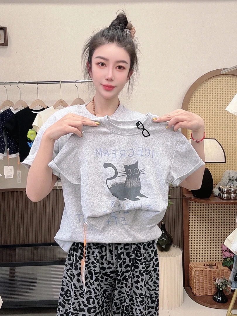 （亲子装）2025夏季新款儿童韩版休闲印花短袖裤子潮酷爆款套装