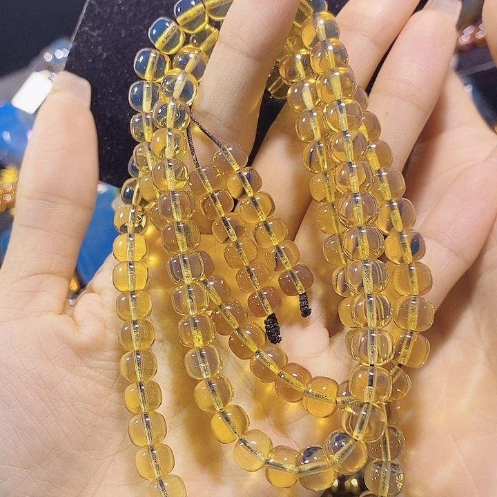 蓝珀未镶嵌珠宝奇石墨西哥蓝珀老型佛珠8